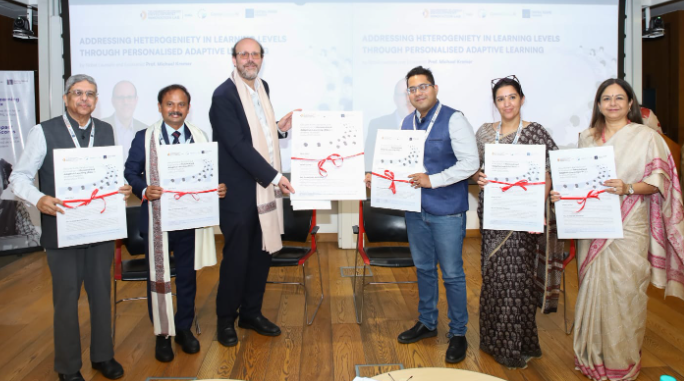 Signing ceremony for the Personalised Adaptive Learning research partnership addressing heterogeneity in learning levels